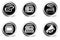 Round glossy media icon set