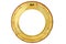 Round golden brass boat window isolated