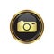 Round golden button with camera Icon