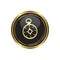 Round golden button with Compass icon