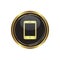 Round golden button with phone icon