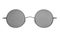 Round gray mirror gun metal sunglasses isolated on white