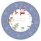Round greeting card or decorative plate Merry Christmas!