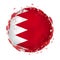 Round grunge flag of Bahrain with splashes in flag color