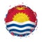 Round grunge flag of Kiribati with splashes in flag color