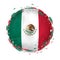 Round grunge flag of Mexico with splashes in flag color