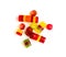 Round Gummy Candy Pile Isolated, Chewing Colorful Marmalade Pills, Jelly Gumdrops Heap, Gelatin Candies