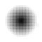 Round halftone screen pattern on white