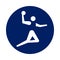 Round Handball pictogram, new sport icon in blue circle