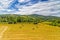 Round hay bales in the Italian countryside