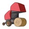 Round hay bales. Modern agricultural machinery for of hay and rolling circles.Agricultural Machinery single icon