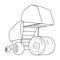 Round hay bales. Modern agricultural machinery for of hay and rolling circles.Agricultural Machinery single icon i