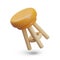 Round high stool falls. Bar stool without back. Kitchen, bar furniture