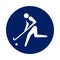 Round Hockey pictogram, new sport icon in blue circle