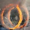 Round hoop of fire flame