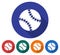 Round icon of baseball