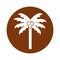 Round icon beach palm cartoon