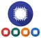 Round icon of central processing unit