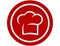 Round icon with chef hat