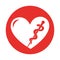 Round icon heart caduceus