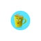 Round illustration icon funny yellow cartoon mug that surprised