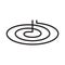 Round induction spiral icon. Thin line art logo of type of kitchen hob and burner. Black simple illustration. Contour isolated