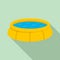 Round inflatable pool icon, flat style