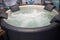 Round jacuzzi with water