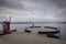 Round jetty on Lake Geneva