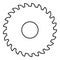 Round knife millstone circular saw disc contour outline line icon black color vector illustration image thin flat style