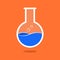 Round lab beaker flask icon. Flat style. Isolated.