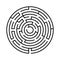 Round labyrinth.Isolated on white background. Vector illustration.