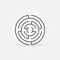 Round labyrinth line icon