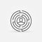 Round labyrinth outline icon