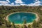 Round lake geologic formation in Cuenca province, Castilla La Mancha, Spain.