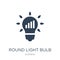 round light bulb icon in trendy design style. round light bulb icon isolated on white background. round light bulb vector icon