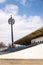 Round lighting panels at football sport stadium Hradec Kralove, Czech Republic