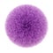 Round lilac rug with a long pile on a white background. 3D rendering