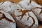 Round loaves of traditional dark rye bread