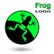 Round logo with a frog.