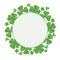 Round Luck frame of clover leaf. Happy St.Patrick`s Day. Vector in flat style