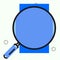 Round magnifying glass above empty sheet to see things clearly. Blank empty paper in pastel colour in the bottom of