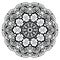 Round mandala. Black and white.