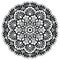 Round mandala. Black and white.