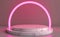 Round Marble Table With Pink Neon Light