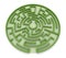 Round maze. Green wall. 3D rendering.