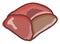 Round meat, illustration, vector