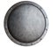 Round metal medieval shield isolated