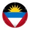 Round metallic flag - Antigua and Barbuda, screws