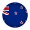 Round metallic flag with holes - New Zealand